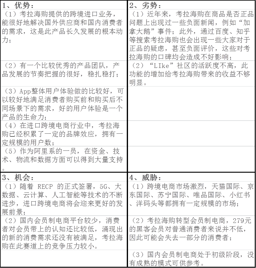 考拉海购产品分析报告