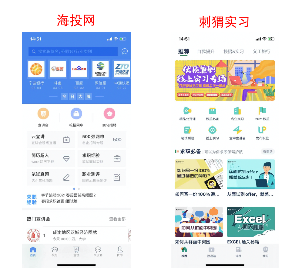 产品体验报告:海投网刺猬实习