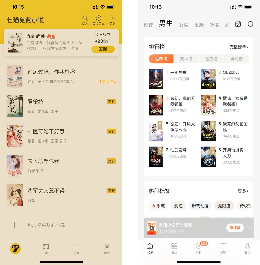 免费读小说:番茄小说竞品分析