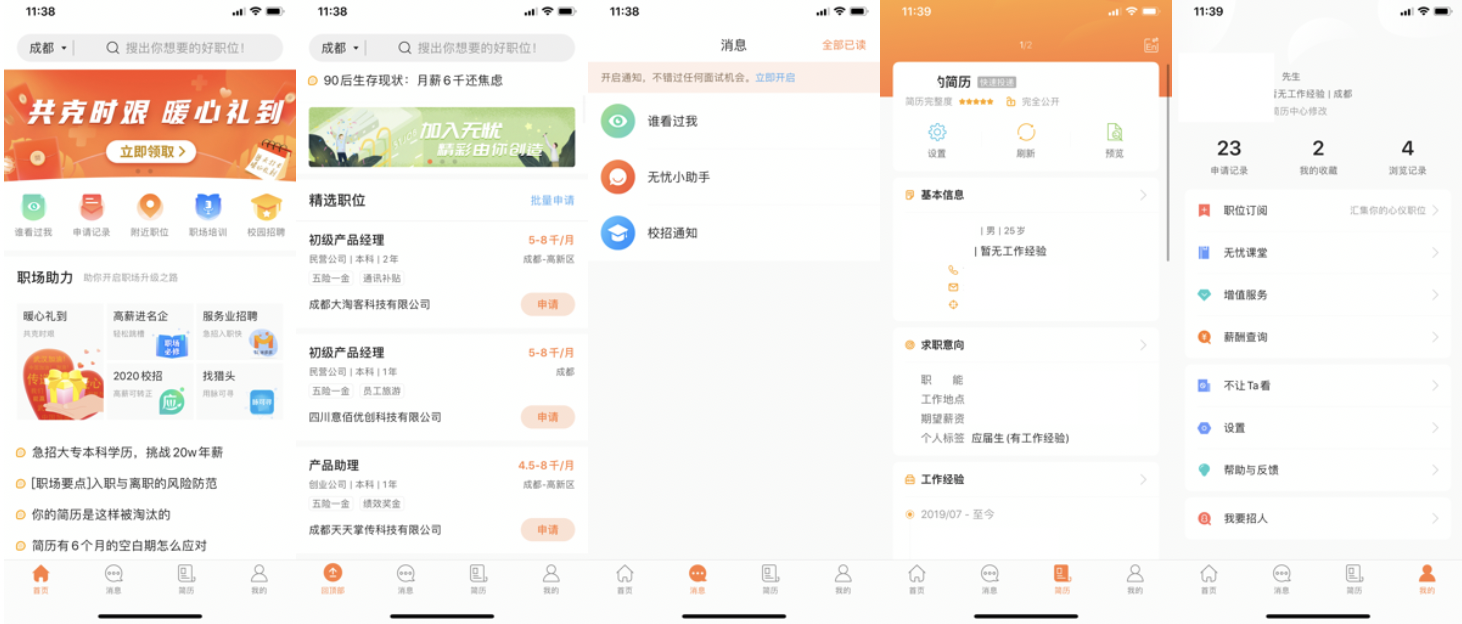 智联招聘、前程无忧、Boss直聘使用报告