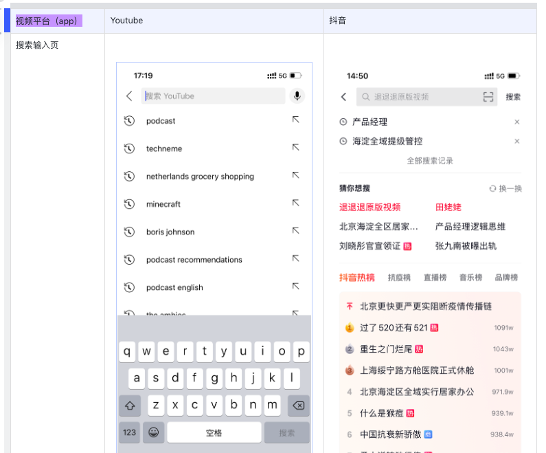 视频平台、搜索引擎下的功能初探